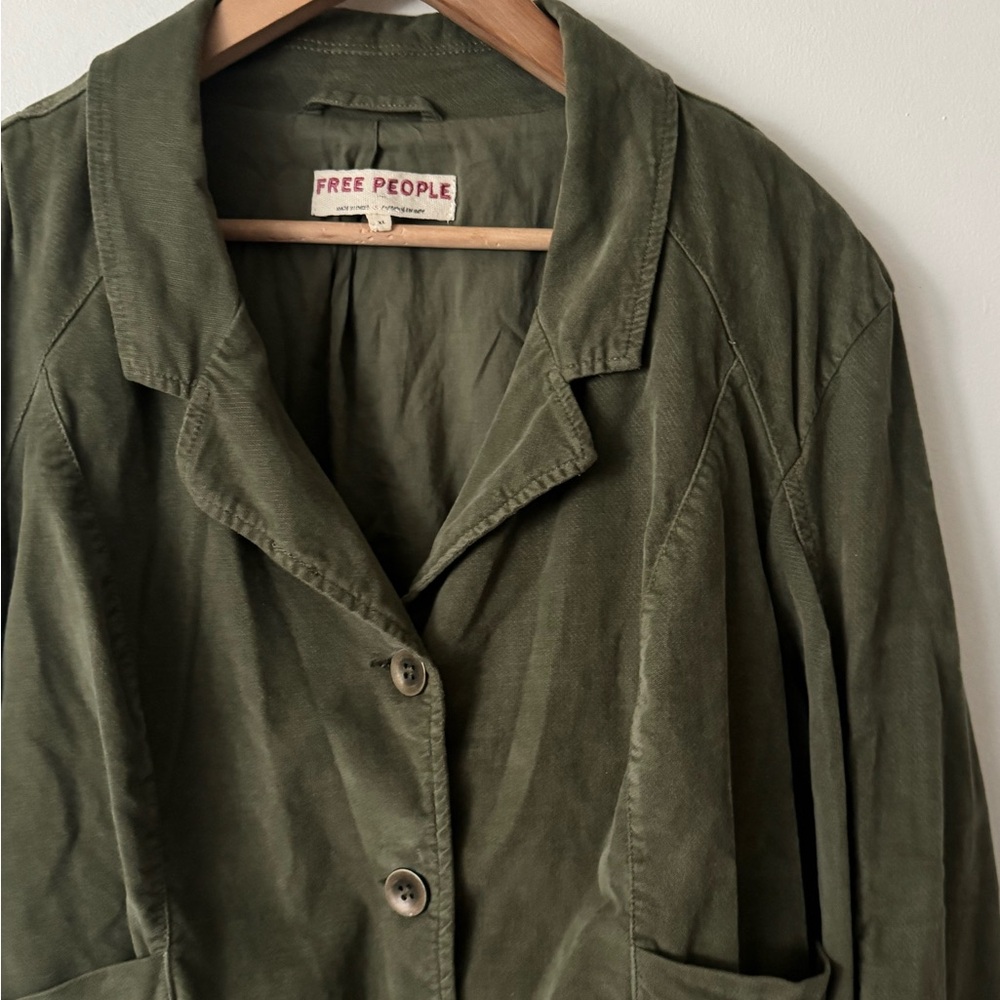 Free People XL Orly Cord Heritage Utility Jacket in Olive Green - Picture 6 of 8